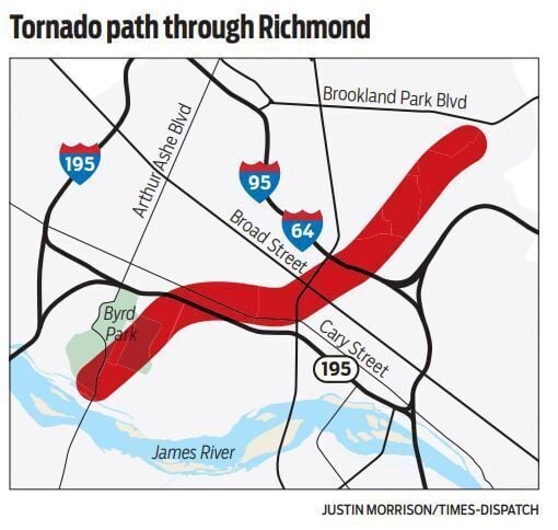 1951 tornado map